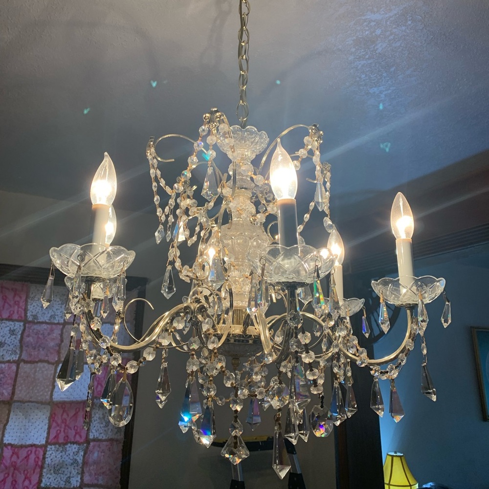 6 light crystal chandelier by Schonbek.